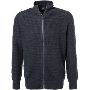 Armani Exchange, Sweatshirts & Hoodies, Heren, Blauw, XL, Katoen, Blauwe Trui met Hoge Kraag en Bouclé Detail