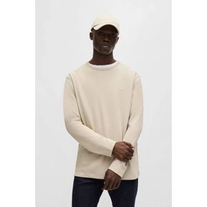 Hugo Boss, Truien, Heren, Beige, M, Katoen, Wafelstructuur Longsleeve T-shirt