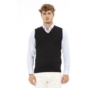 Alpha Studio, Truien, Heren, Zwart, M, V-hals Gebreid Vest Regular Fit