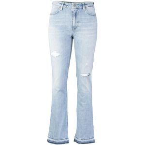 Dondup, Jeans, Dames, Blauw, W25, Katoen, Super Skinny Flare Jeans Medium Wassen
