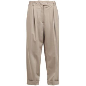 Liviana Conti, Broeken, Dames, Beige, 2Xs, Baggy Gabardine Broek