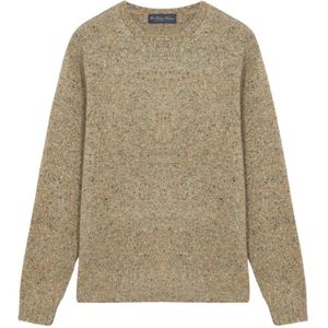 Brooks Brothers, Taupe Wol-Nylon-Alpaca-Blend Trui Beige, Heren, Maat:M