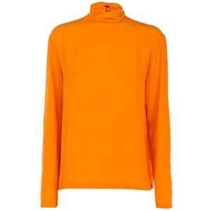 Pinko, Tops, Dames, Oranje, S, Elegante oranje blouse met lange mouwen