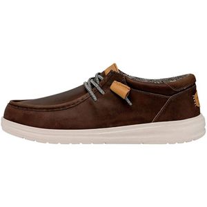 Hey Dude, Schoenen, Heren, Bruin, 44 EU, Leer, Bruine Wally Grip Leren Mocassin