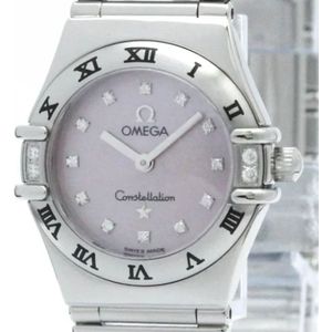 Omega Vintage, Pre-owned, Dames, Roze, ONE Size, Pre-owned Stainless Steel watches