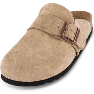 B&Co, Schoenen, Dames, Beige, 40 EU, Suède, Bio-Clogs Sandaal Slippers