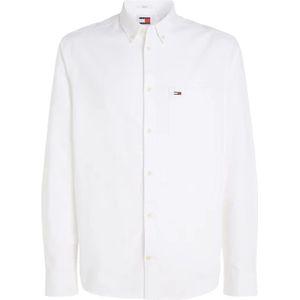 Tommy Jeans, Heren Overhemd met Lange Mouwen Wit, Heren, Maat:2XL