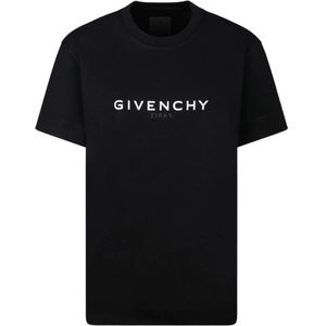 Givenchy, Zwarte T-shirts en Polos Zwart, Dames, Maat:S
