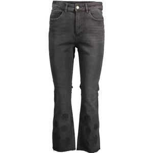 Desigual, Jeans, Dames, Zwart, M, Katoen, Geborduurde katoenen jeans met contrastdetails