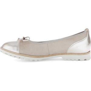 Gabor, Schoenen, Dames, Beige, 40 1/2 EU, Suède, Beige metallic leren ballerina's van suède