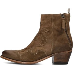 Cordwainer, Schoenen, Dames, Beige, 36 EU, Leer, Taupe Western Style Enkellaarsjes