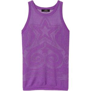 Actitude, Tops, Dames, Paars, M, Polyester, Paarse Sparkling Grape Tanktop