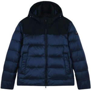 Paul & Shark, Colorblock Nylon Puffer Jas Blauw, Heren, Maat:S