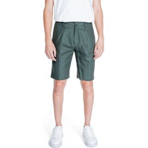 Antony Morato, Korte broeken, Heren, Groen, XS, Linnen, Groene Linnenmix Rits Shorts voor Mannen