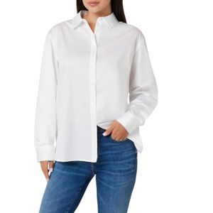 Guess, Blouses & Shirts, Dames, Wit, S, Katoen, Witte Katoenen Overhemd voor Vrouwen