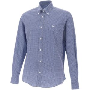 Harmont & Blaine, Overhemden, Heren, Blauw, L, Katoen, Casual Shirts