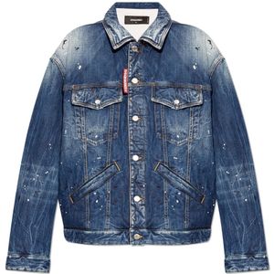 Dsquared2, Jassen, Dames, Blauw, XS, Denim, Denim jas