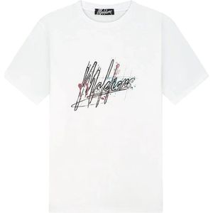 Malelions, Tops, Heren, Wit, S, Splash Signature T-Shirts