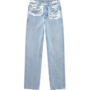 Diesel, Jeans, Dames, Blauw, W24, Katoen, Vernietigde Straight Jeans - D-Ark