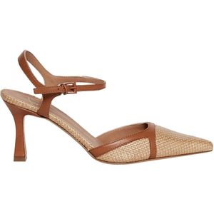 Roberto Festa, Lula Leren en Rafia Slingback Bruin, Dames, Maat:37 EU