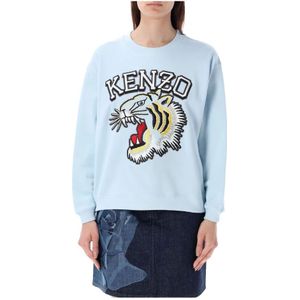 Kenzo, Sweatshirts & Hoodies, Dames, Blauw, L, Katoen, Truien