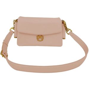 Kocca, Tassen, Dames, Roze, ONE Size, Minimalistische Crossbody Tas met Metalen Details