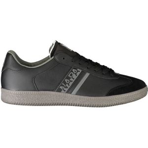 Napapijri, Schoenen, Heren, Zwart, 41 EU, Polyester, Zwarte Polyester Sneaker met Contrastdetails