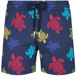 Vilebrequin, Badkleding, Heren, Veelkleurig, XL, Polyester, Kleurrijke elastische zwembroek met schildpadprint