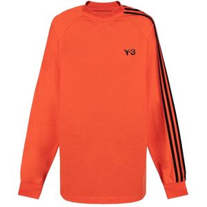 Y-3, Tops, Dames, Oranje, S, Katoen, T-shirt met logo