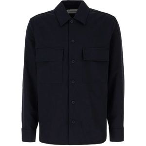 Calvin Klein, Overhemden, Heren, Blauw, L, Polyester, Casual Shirts