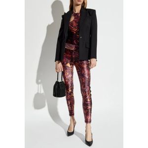 Versace Jeans Couture, Broeken, Dames, Veelkleurig, L, Leggings met dierenprint