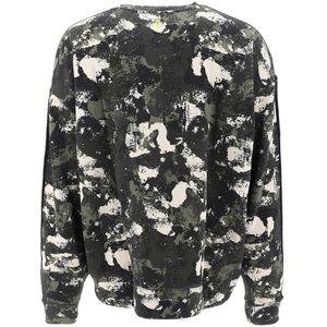 Marcelo Burlon, Sweatshirts & Hoodies, Heren, Veelkleurig, S, Katoen, Camouflage Sweatshirt met Front Print