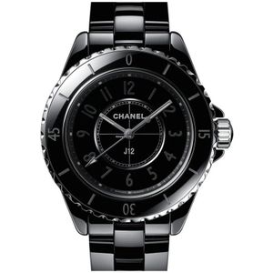 Chanel, Accessoires, Dames, Zwart, ONE Size, J12 Phantom Quartz 33mm Zwart Keramisch Horloge