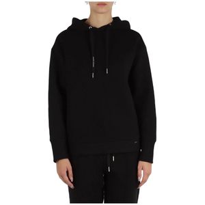 Armani Exchange, Sweatshirts & Hoodies, Dames, Zwart, XS, Katoen, Gewatteerde hoodie in katoenmix