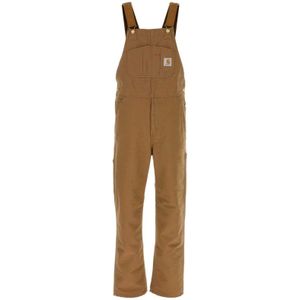 Carhartt Wip, Jumpsuits & Playsuits, Heren, Bruin, W32, Denim, Denim Bib Overall