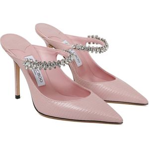 Jimmy Choo, Schoenen, Dames, Roze, 37 EU, Leer, Roze Hakken Sandalen