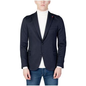 Mulish, Jassen, Heren, Blauw, S, Polyester, Blauwe Reverskraag Blazer