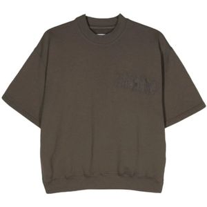 Magliano, Bruine Katoenen T-shirt met Geborduurd Logo Bruin, Heren, Maat:L