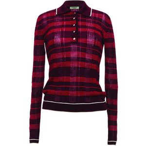 Durazzi Milano, Tartan Geperforeerde Polo Rood, Dames, Maat:M