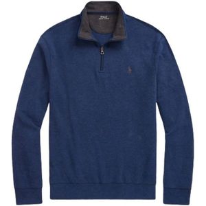 Ralph Lauren, Truien, Heren, Blauw, S, Katoen, Navy Half-Zip Katoenmix Trui