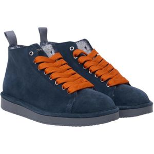 Panchic, Schoenen, Heren, Blauw, 43 EU, Leer, Blauwe Sneakers P01 Enkellaarzen