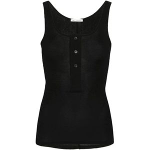 Ami Paris, Tops, Dames, Zwart, XS, Katoen, Sleeveless Tops