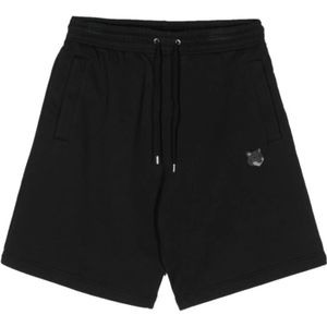 Maison Kitsuné, Zwarte Katoenen Jersey Shorts Zwart, Heren, Maat:XS