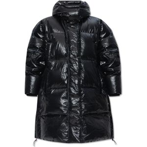 Adidas Originals, Gewatteerde jas met capuchon Zwart, Dames, Maat:XS