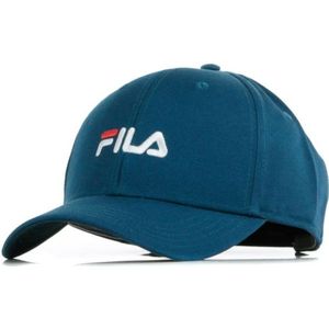 Fila, Accessoires, Heren, Blauw, ONE Size, Gebogen Klep Pet Lineair Logo Blauw