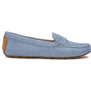 Kazar, Schoenen, Dames, Blauw, 38 1/2 EU, Denim, Blauwe denim stof mocassins