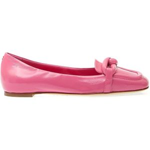 Halmanera, Fuxia Leren Loafer Schoenen Roze, Dames, Maat:37 1/2 EU