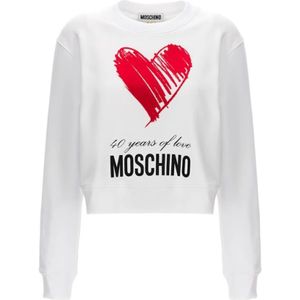 Moschino, Sweatshirts & Hoodies, Dames, Wit, S, Katoen, Sweatshirts