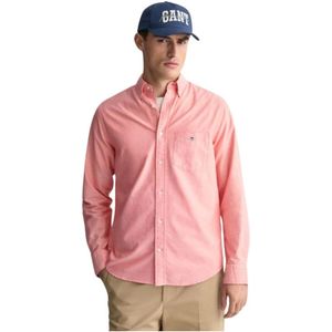 Gant, Overhemden, Heren, Roze, XL, Katoen, Casual Shirts