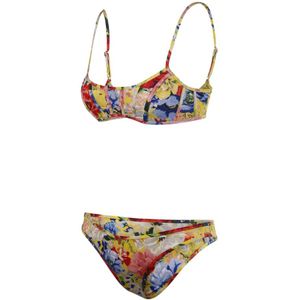 Zimmermann, Badkleding, Dames, Veelkleurig, M, Gele Bloemen Korset Bikini